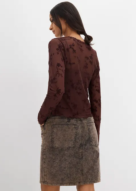 Longsleeve met flockprint, bonprix