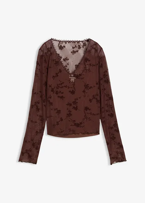 Longsleeve met flockprint, bonprix