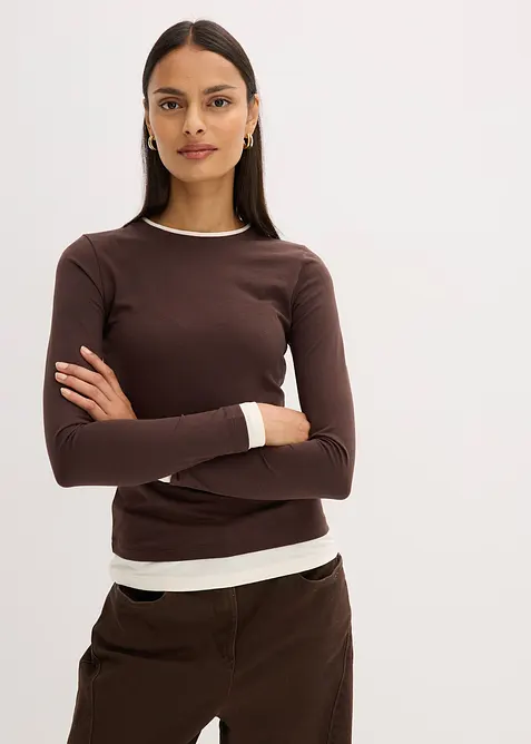 Longsleeve in een katoenmix, bonprix