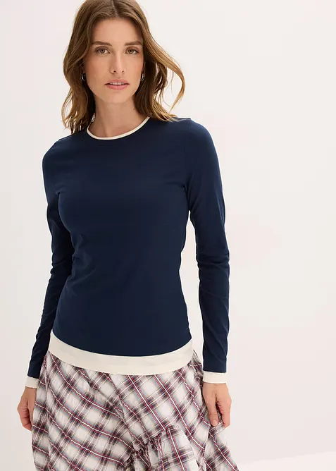 Longsleeve in een katoenmix, bonprix