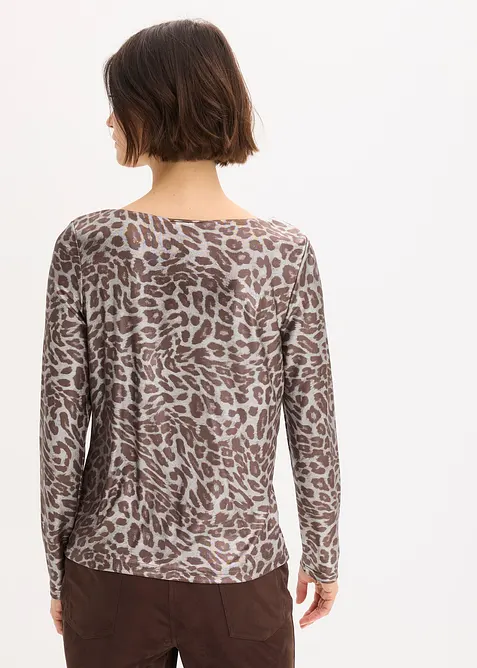 Shirt met glanzende luipaardprint, bonprix