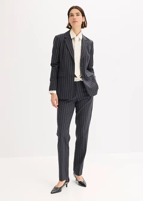 Damespak met krijtstrepen (2-dlg.), bonprix