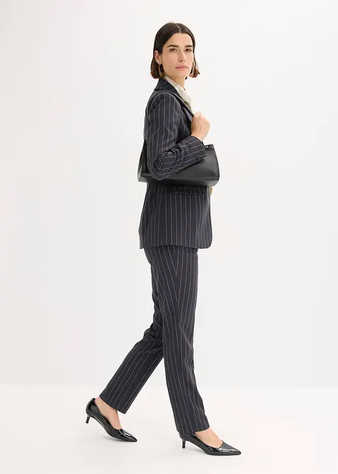 Damespak met krijtstrepen (2-dlg.), bonprix