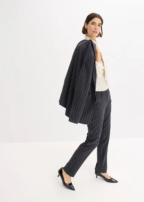 Satijnen blouse met een afneembare strik (2-dlg.), bonprix