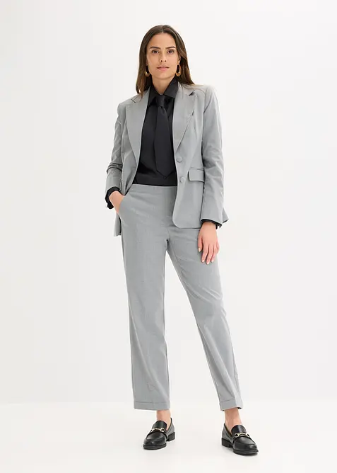 Satijnen blouse met een afneembare strik (2-dlg.), bonprix