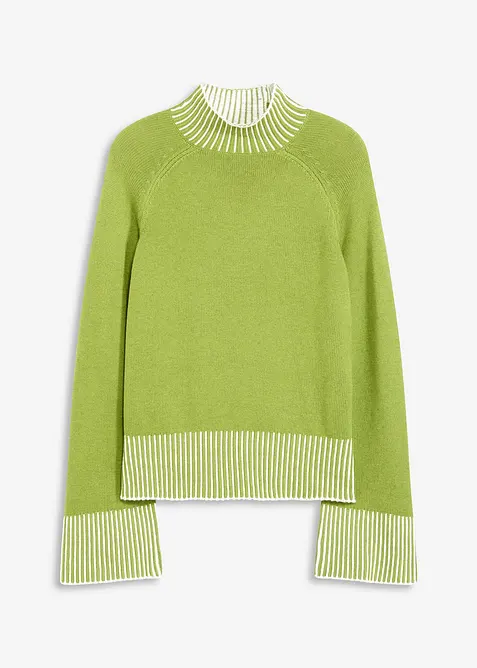 Trui met opstaande kraag en kasjmier, bonprix