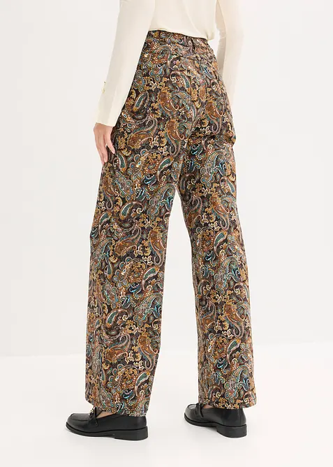 Wide leg stretch broek met katoen, bonprix