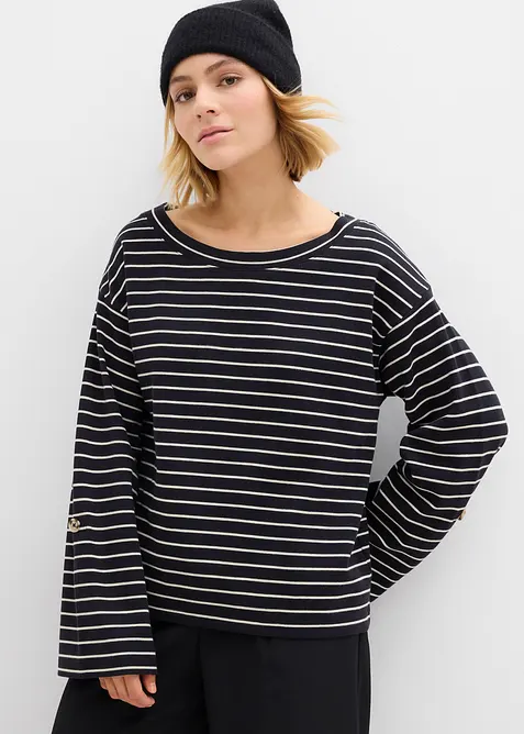 Oversized sweater van puur katoen, bonprix