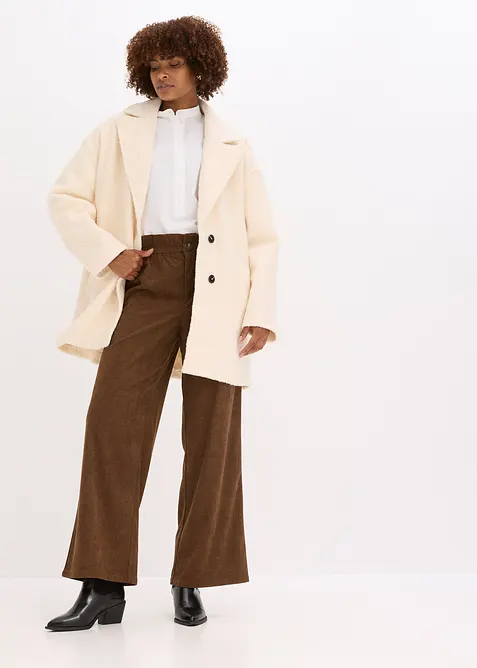 Corduroy broek met wijde pijpen, bonprix