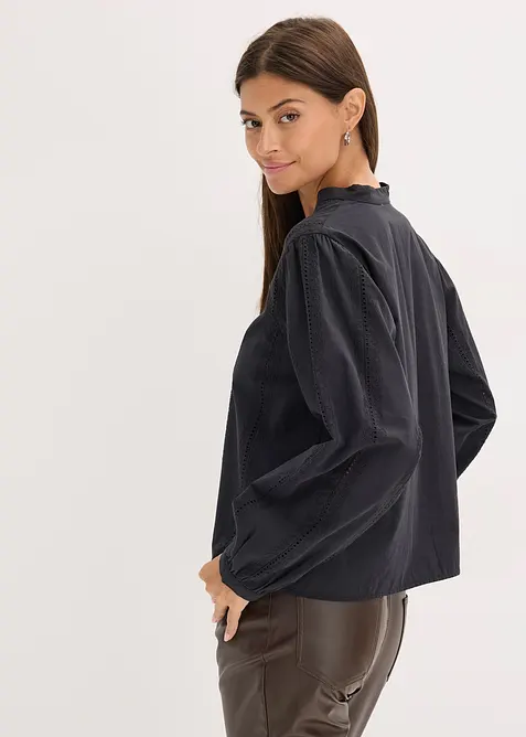 Blouse van katoen met details van kant, bonprix