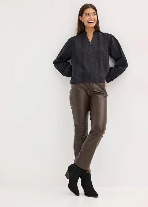 Blouse van katoen met details van kant, bonprix