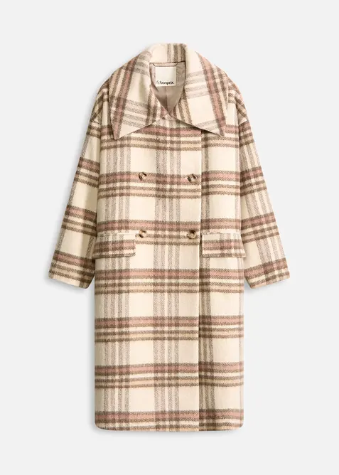 Lange oversized jas in een zachte wolmix, bonprix