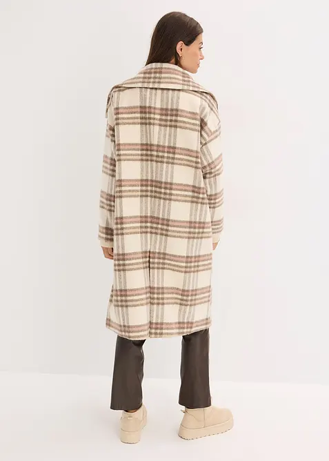 Lange oversized jas in een zachte wolmix, bonprix