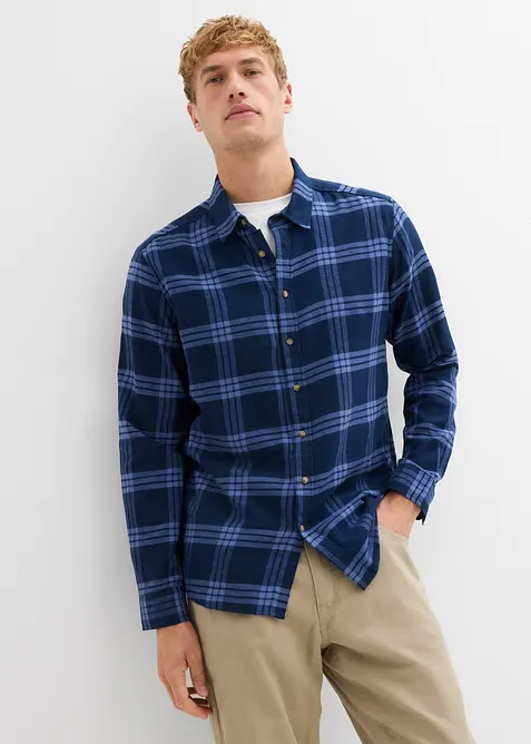 Flanel overhemd met  lange mouwen van biologisch katoen, bonprix