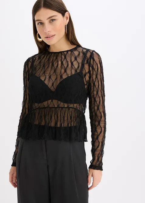 Longsleeve van kant, bonprix