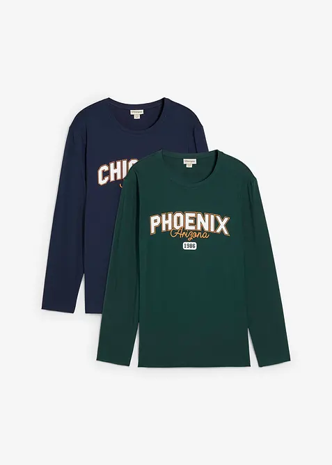 Longsleeve van biologisch katoen (set van 2), bonprix