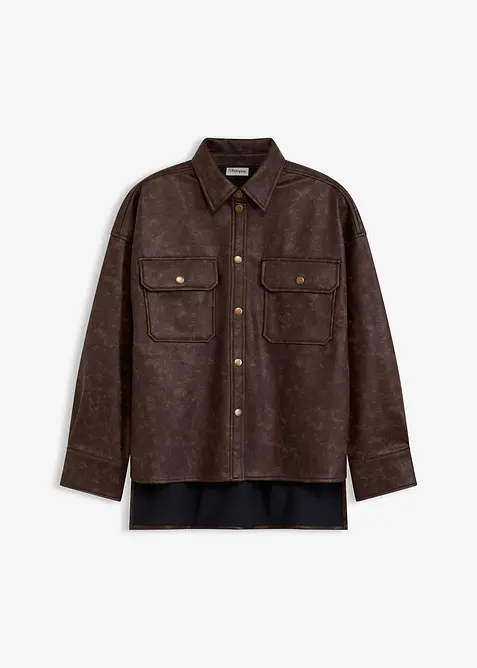 Overhemd van imitatieleer in used look, bonprix