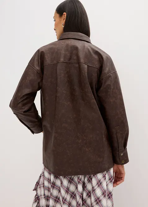 Overhemd van imitatieleer in used look, bonprix
