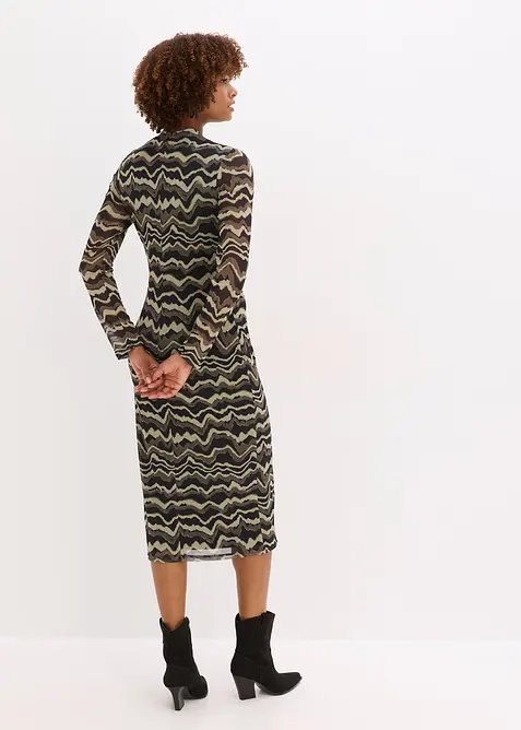 Midi jurk van zacht mesh, bonprix