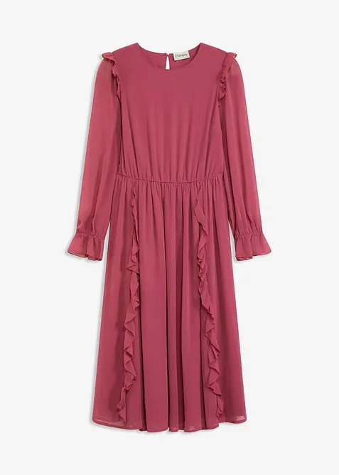 Chiffon jurk met volants, bonprix