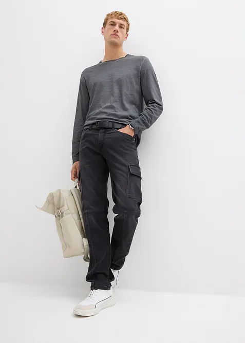 Longsleeve in gewassen look (set van 2), bonprix