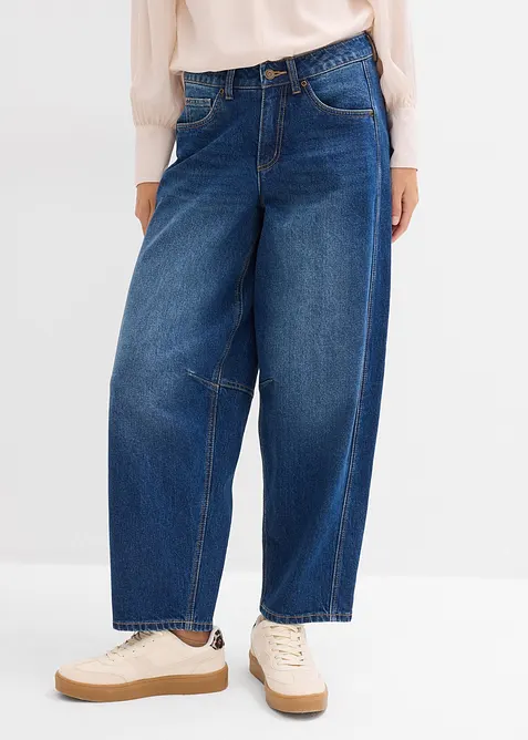 Barrel jeans mid waist, bonprix