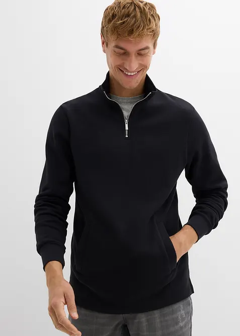 Sweater van biologisch katoen met rechte onderrand en praktische zakken, bonprix