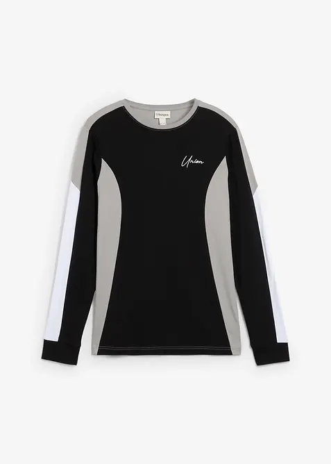 Longsleeve van elastische katoenmix, slim fit, bonprix