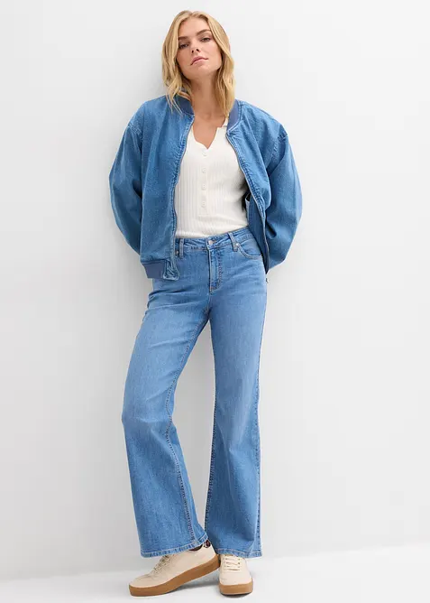 Flared jeans mid waist, bonprix