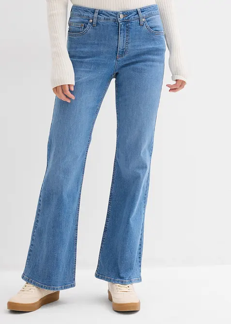 Flared jeans mid waist, bonprix