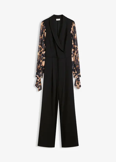 Jersey jumpsuit met mesh mouwen, bonprix