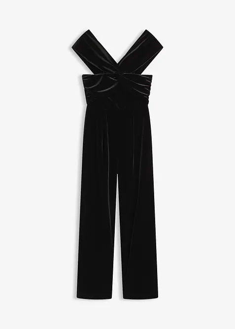 Jersey jumpsuit van soepelvallend fluweel, bonprix