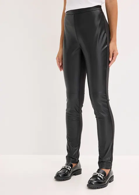 Imitatieleren broek in Punto di Roma mix, bonprix