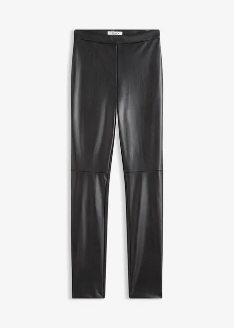 Imitatieleren broek in Punto di Roma mix, bonprix