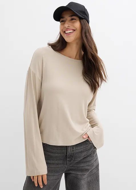 Oversized shirt in een soepele viscose-elastanmix, bonprix