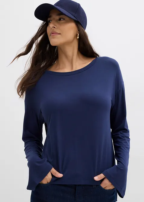 Oversized shirt in een soepele viscose-elastanmix, bonprix