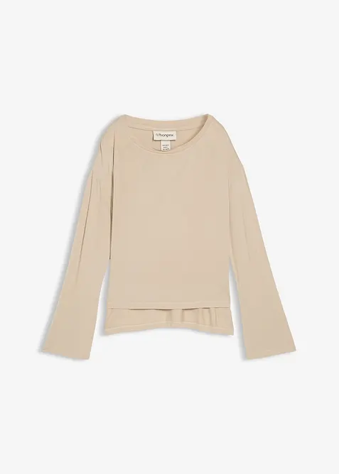 Oversized shirt in een soepele viscose-elastanmix, bonprix