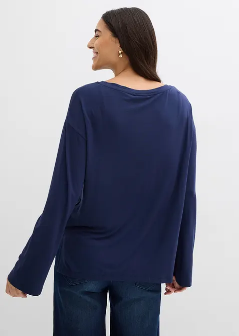 Oversized shirt in een soepele viscose-elastanmix, bonprix