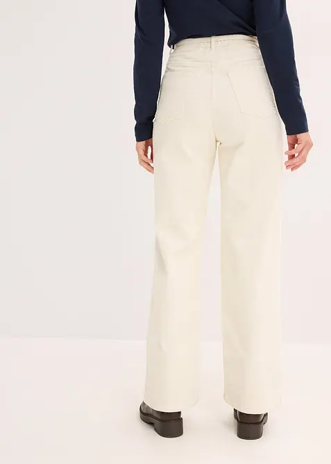 Wijde corduroy broek met strikkoord, bonprix