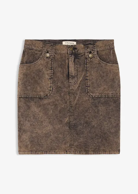 Korte corduroy rok in washed out look, bonprix