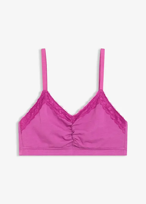 Bralette met biologisch katoen en kant, bonprix