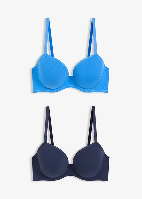 Voorgevormde bh met beugels en biologisch katoen (set van 2), bonprix