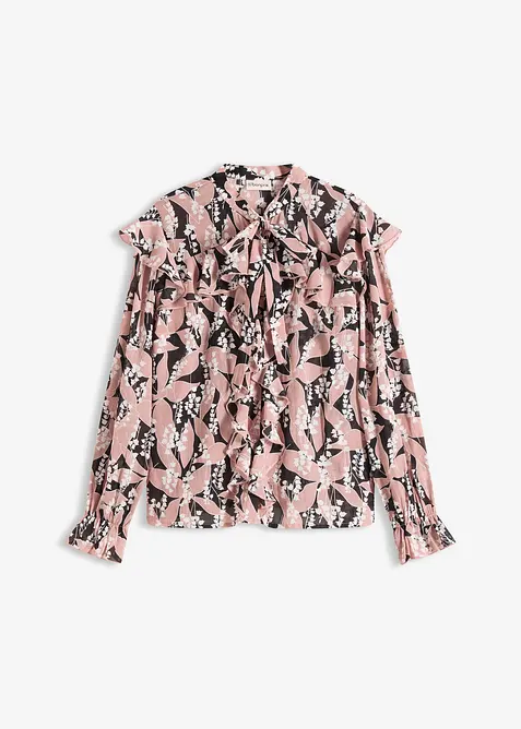 Chiffon blouse met volants, bonprix