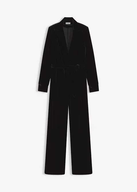 Jersey jumpsuit van soepelvallend fluweel, bonprix