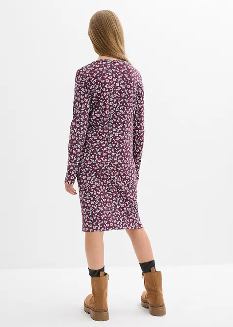 Geribde jersey jurk van puur katoen, bonprix