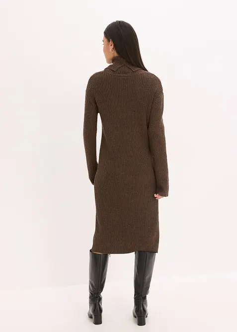 Gebreide jurk met een col, bonprix