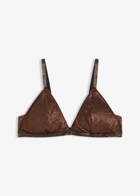Triangel bralette van glanzend materiaal, bonprix