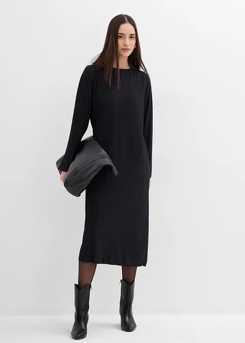 Midi jurk van gestructureerde crinkle, bonprix