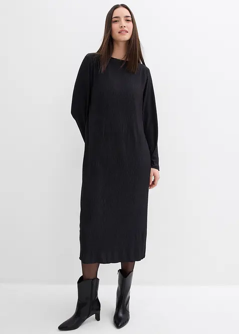 Midi jurk van gestructureerde crinkle, bonprix