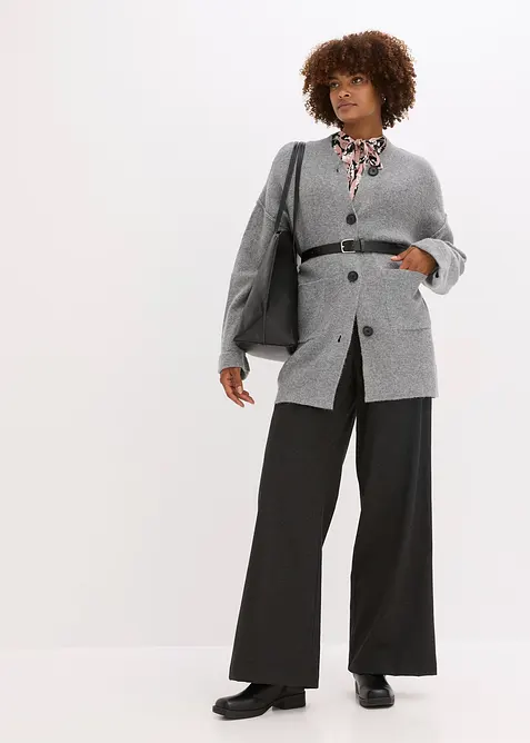 Korte gebreide jas met een ceintuur, bonprix